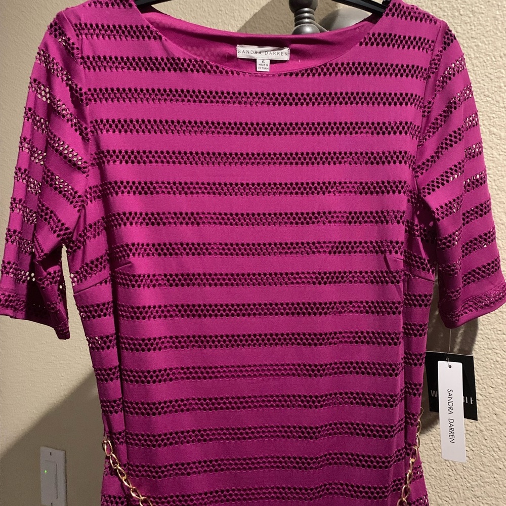 NWT- Sandra Darren fuchsia color dress